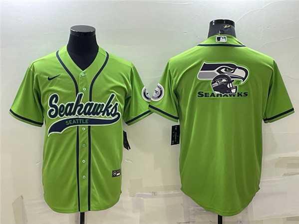 Men's Seattle Seahawks Green Team Big Logo With Patch Cool Base Stitched Baseball Jersey,We sell and wholesale Men's Seattle Seahawks Green Team Big Logo With Patch Cool Base Stitched Baseball Jersey on line form chian!
